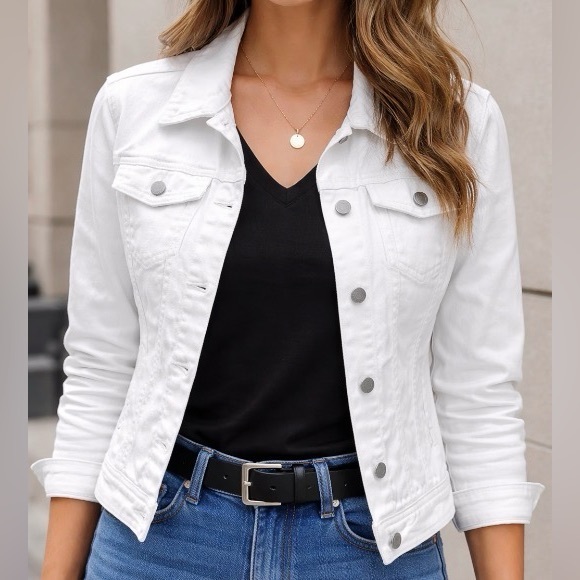 Universal Thread Jackets & Blazers - UNIVERSAL THREAD White Denim Minimalistic Jean Jacket Size L
